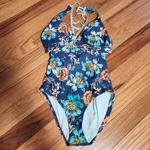 Prana Atalia one piece swimsuit bathing suit swimwear summer beach floral small